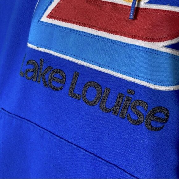 Vintage Jerzees Blue Lake Louise Pullover Hoodie S - Picture 7 of 16